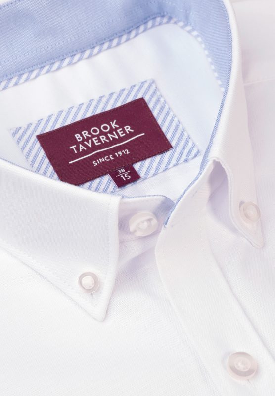 Tailored Fit Stretch Oxford Cotton Shirt - White