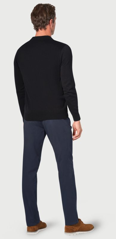 Casper Long Sleeve Polo Shirt - Black