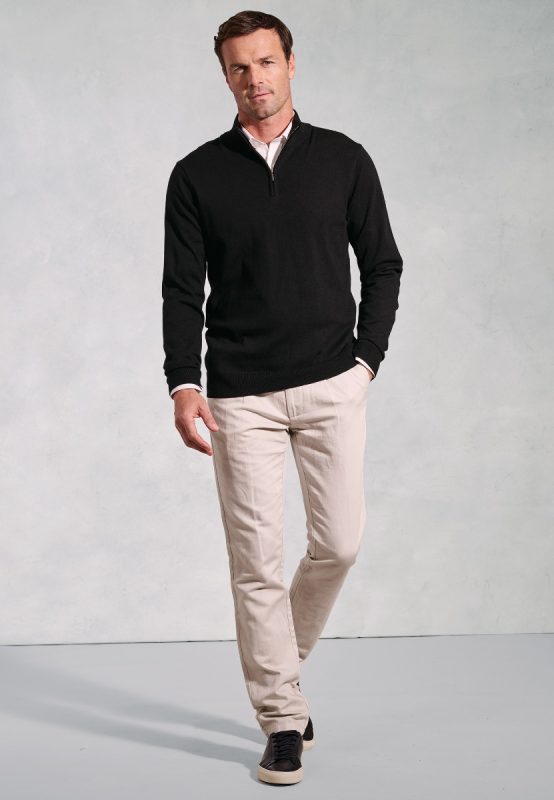 Copenhagen Merino Zip Neck Jumper - Black