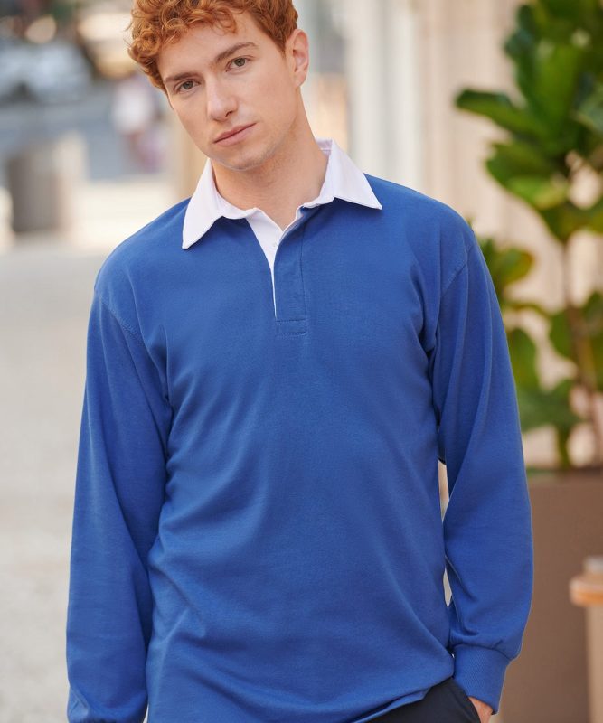 Long sleeve plain rugby shirt