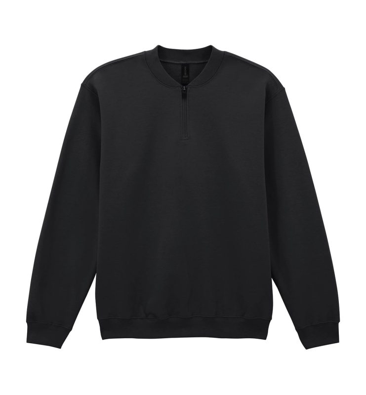 Softstyle™ midweight adult fleece 1/4-zip sweatshirt - Black