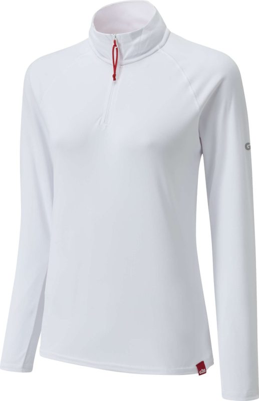 UV Tec Zip Long Sleeve Tee - White