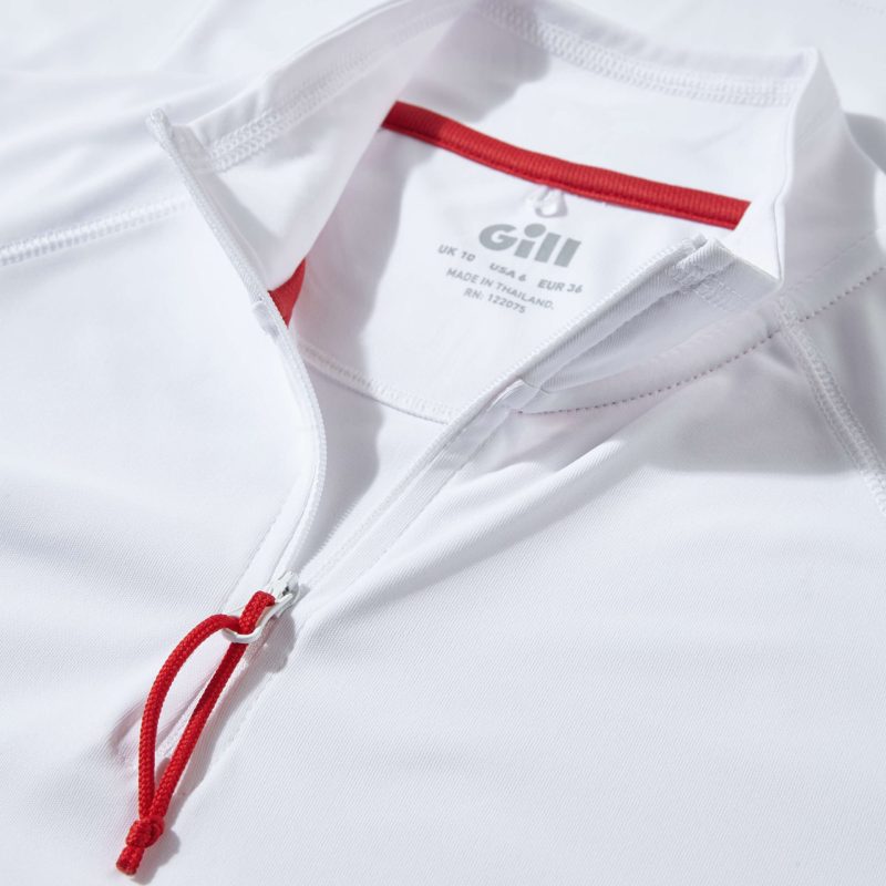 UV Tec Zip Long Sleeve Tee - White