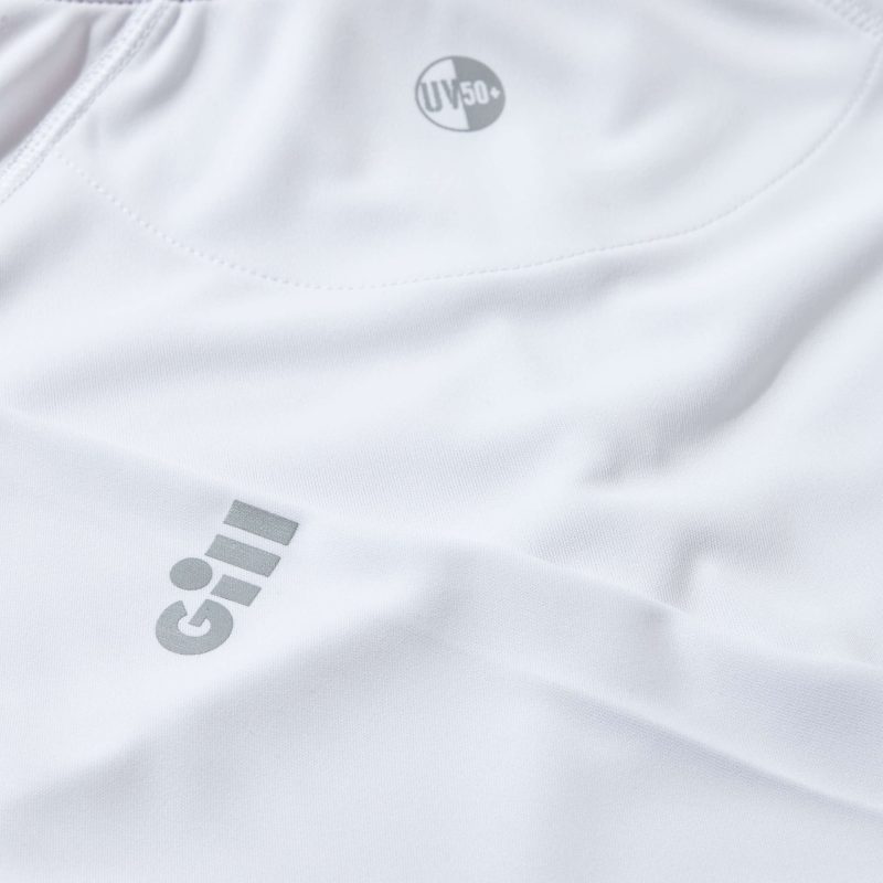 UV Tec Zip Long Sleeve Tee - White