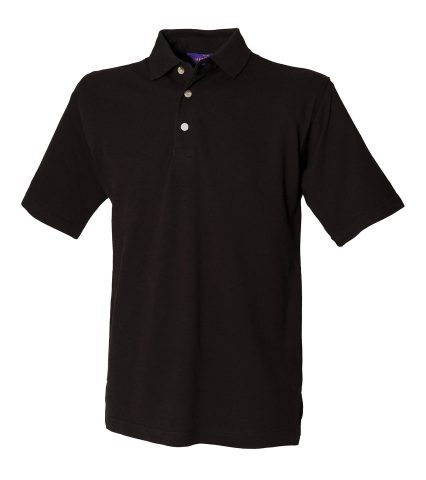 Classic cotton piqué polo with stand-up collar