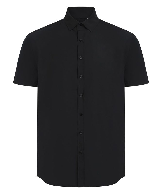 Short sleeve ‘cotton-feel' Coolplus® shirt - Black