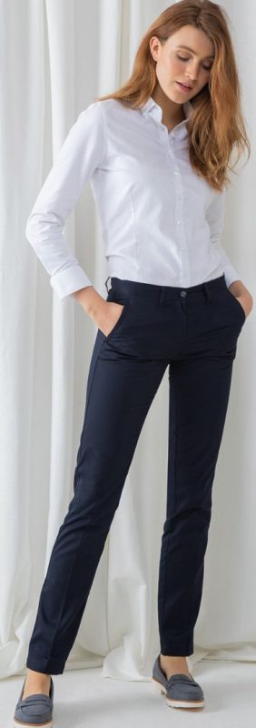 Flat fronted chino trousers
