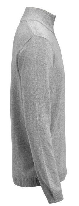 Ashland Unisex 1/2 Zip Knitted Sweater - Grey Melange