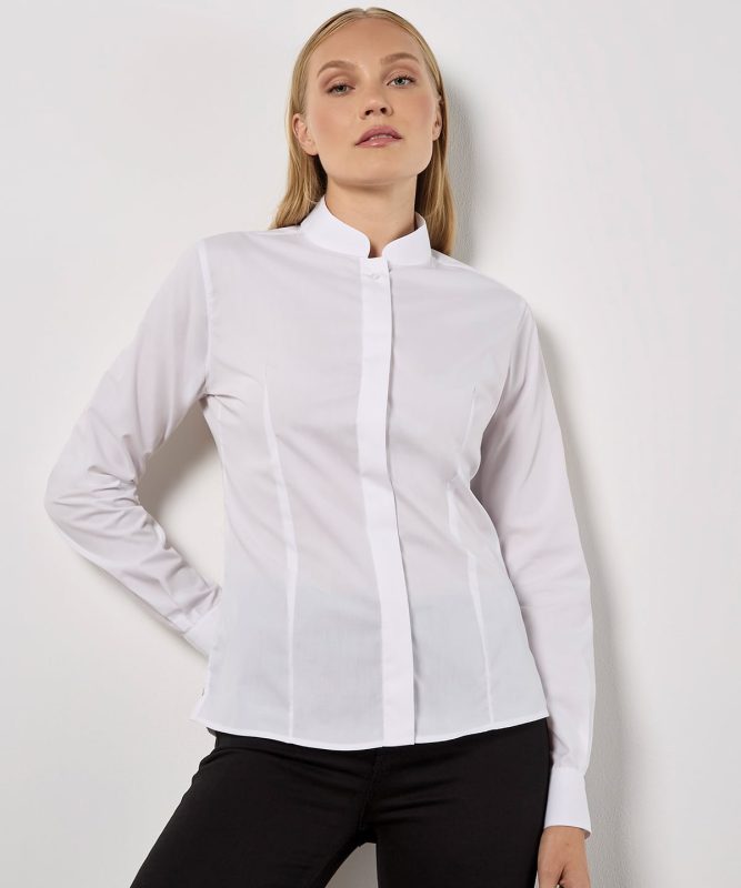 mandarin collar shirt long-sleeved (tailored fit)