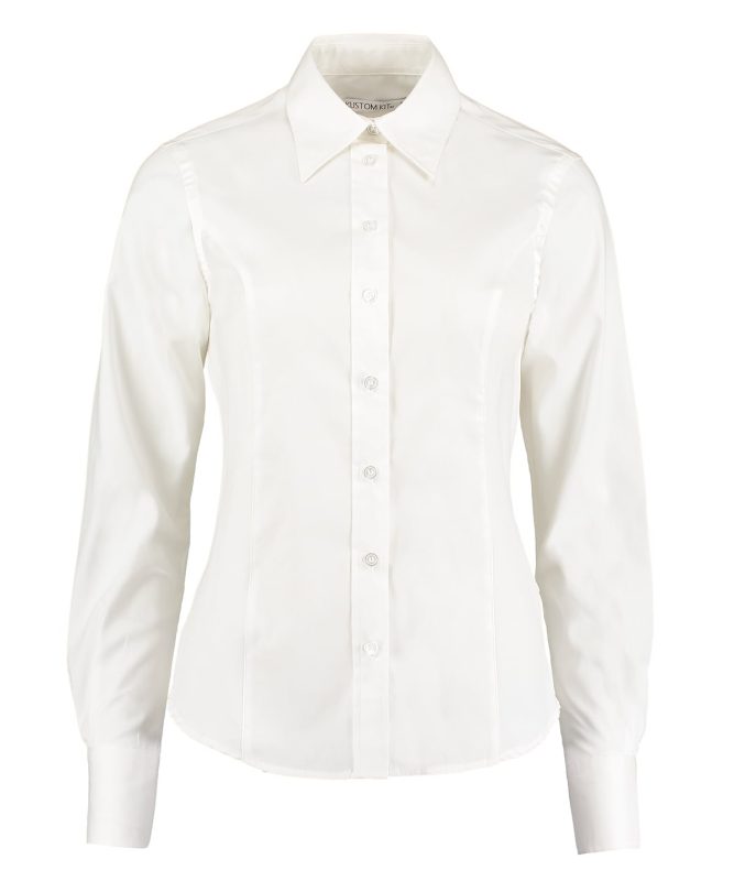 corporate Oxford blouse long-sleeved (tailored fit) - White