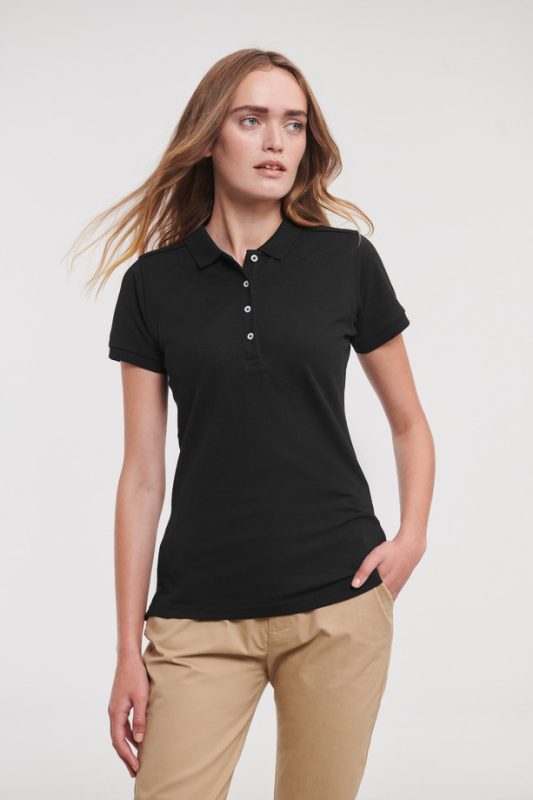 Fitted Stretch Polo - Black