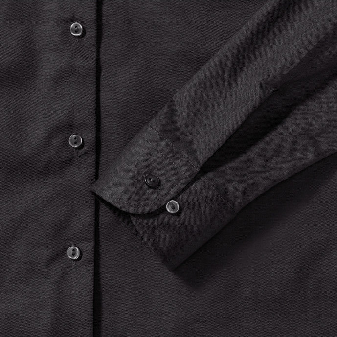 Long Sleeve Tailored Oxford Shirt - Black