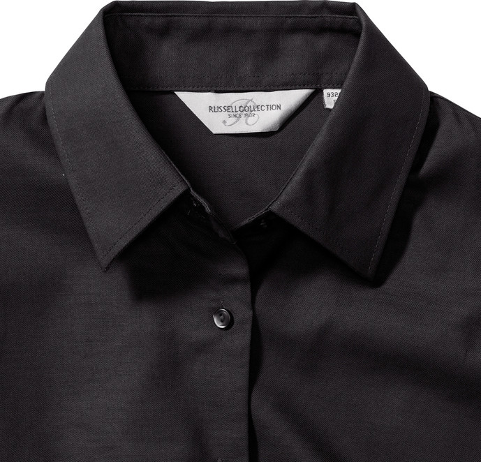 Long Sleeve Tailored Oxford Shirt - Black