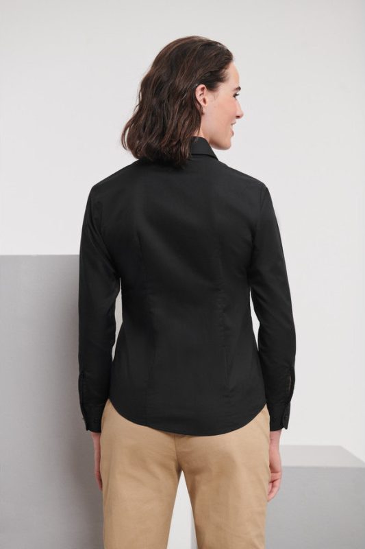 Long Sleeve Tailored Oxford Shirt - Black
