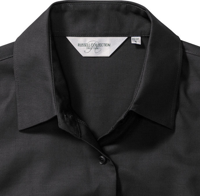 Short Sleeve Tailored Oxford Shirt - Black