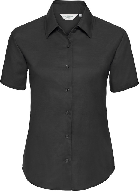 Short Sleeve Tailored Oxford Shirt - Black
