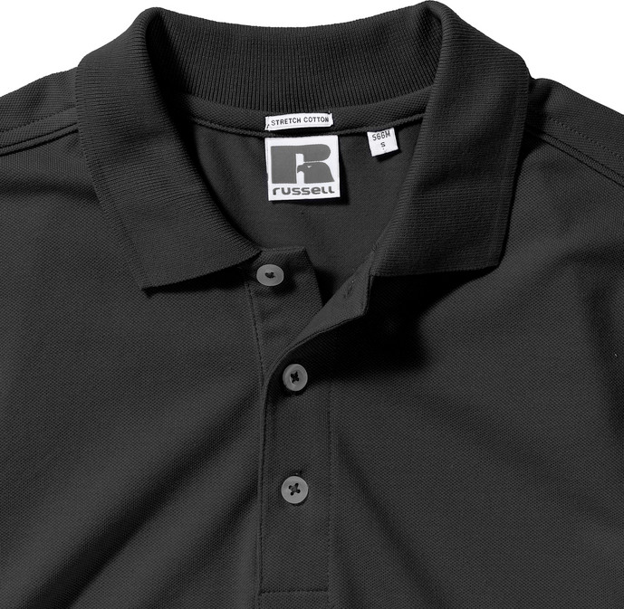 Fitted Stretch Polo - Black