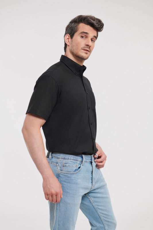 Short Sleeve Classic Oxford Shirt - Black