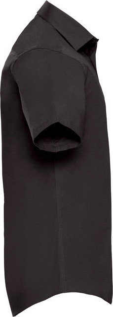 Short Sleeve Fitted Stretch Shirt - Black