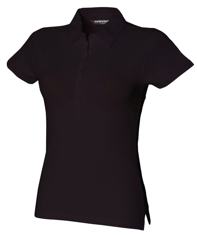 short sleeve stretch polo - Black