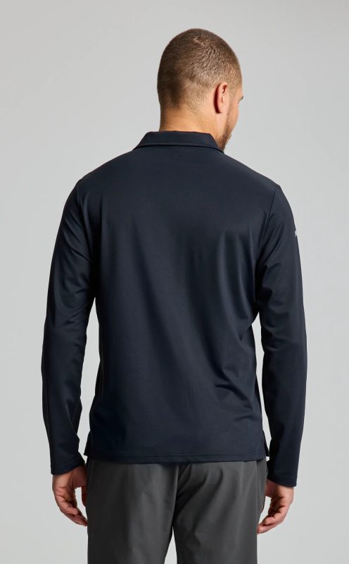 Tech Pique Polo Ls - Black Ink