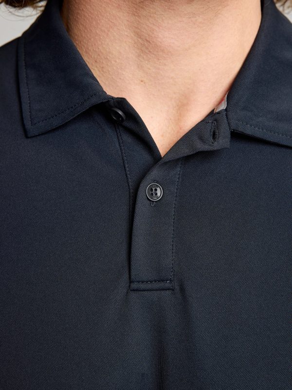 Tech Pique Polo Ss - Black Ink