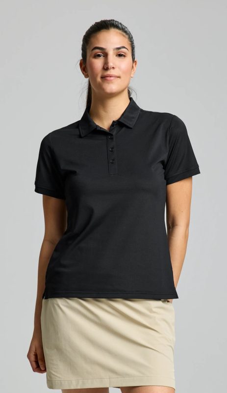 Tech Pique Polo Ss - Black Ink