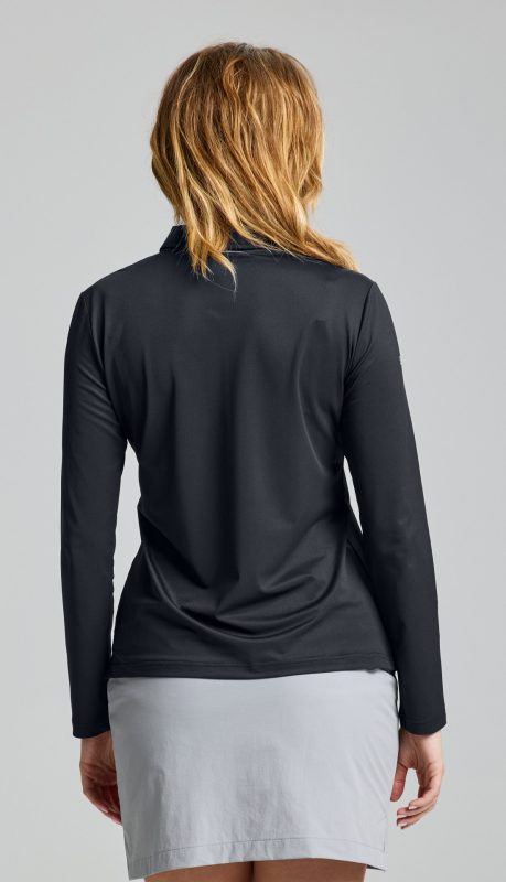 Tech Pique Polo Ls - Black Ink