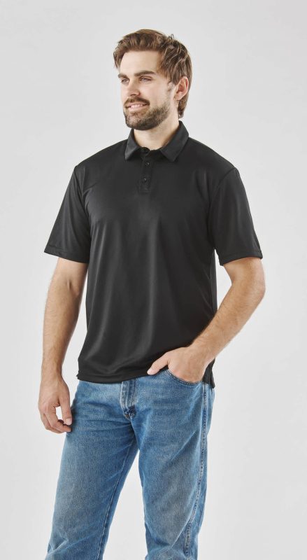 Treeline Performance Short Sleeve Polo - Black
