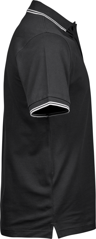 Luxury Stripe Stretch Polo - Black / White