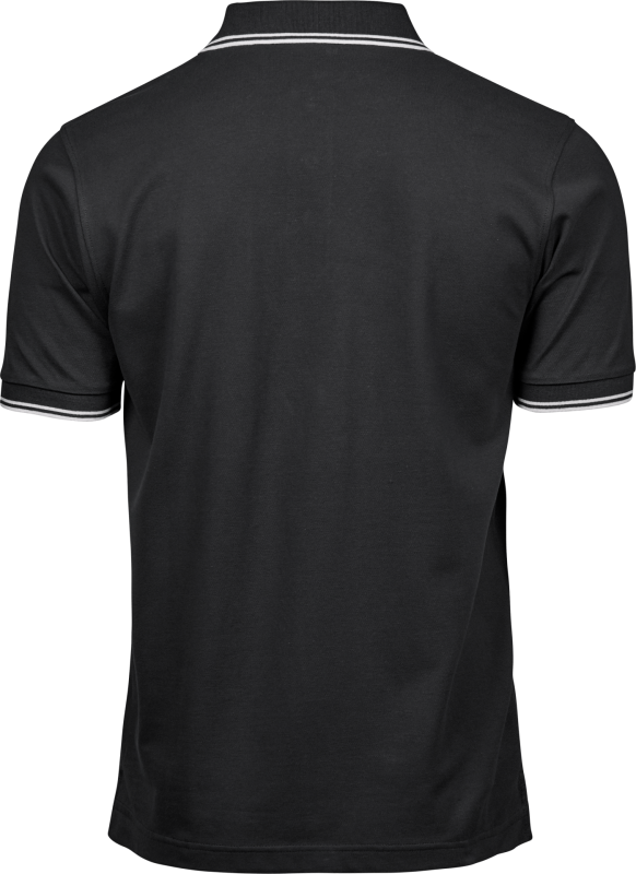 Luxury Stripe Stretch Polo - Black / White