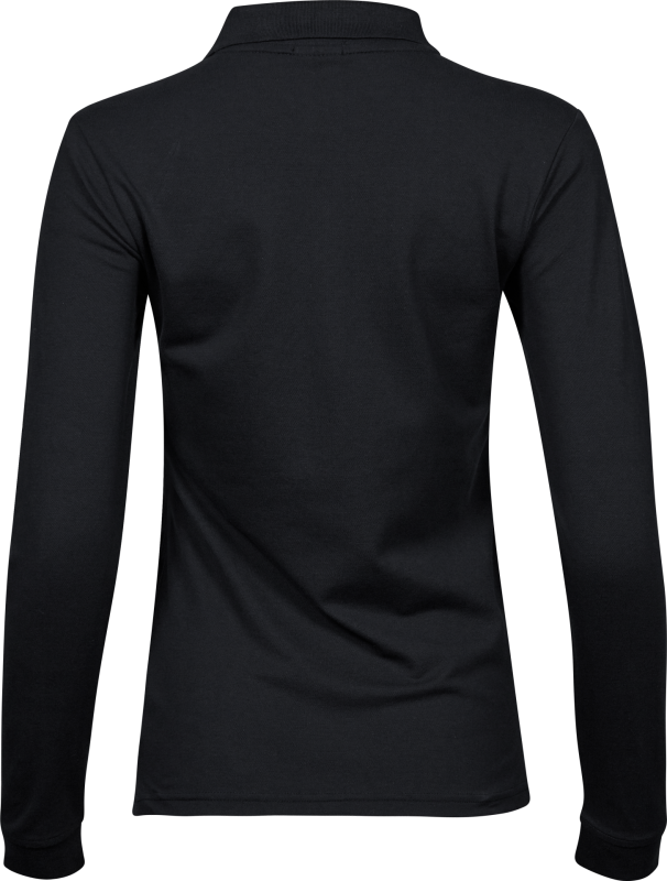 Luxury Stretch Long Sleeve Polo - Black